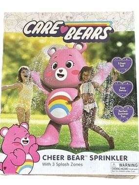 5ft Rainbow Care Bears Pink Cheer Bear Inflatable Sprinkler Summer Water Play